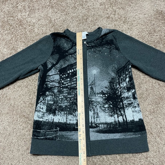 CHRISTOPHER & BANKS ZIP FRONT CARDIGAN. PETITE/LARGE. - Picture 3 of 8